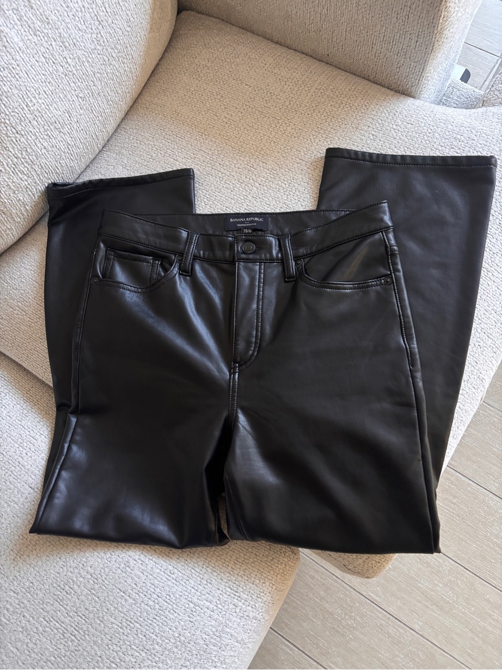 Banana Republic Black Faux Leather Skinny Jeans